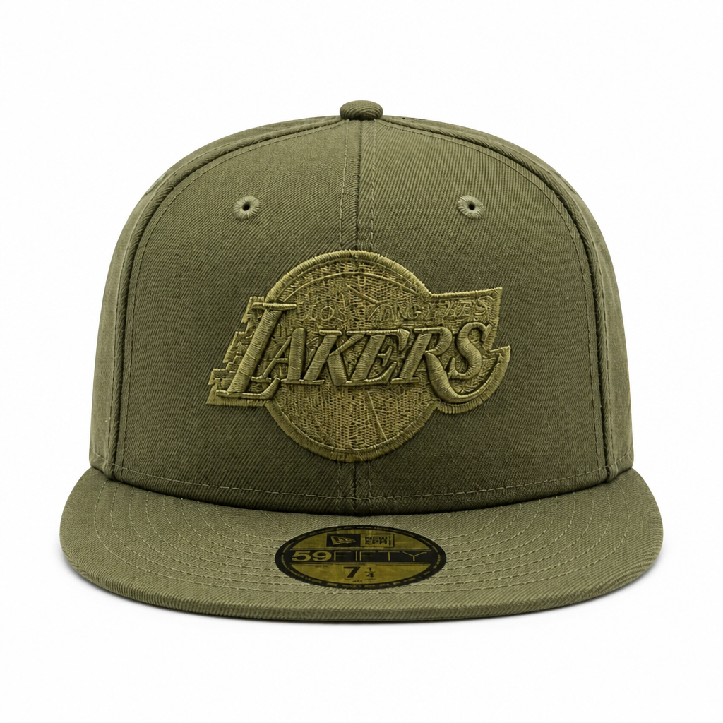 NEW ERA 59FIFTY NBA LOS ANGELES LAKERS OLIVE GREEN FITTED HAT