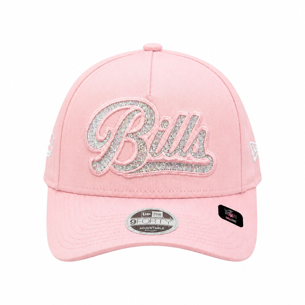 NEW ERA WOMEN'S 9FORTY M-CROWN NFL BUFFALO BILLS PINK WITH GLITTER SNAPBACK HAT
