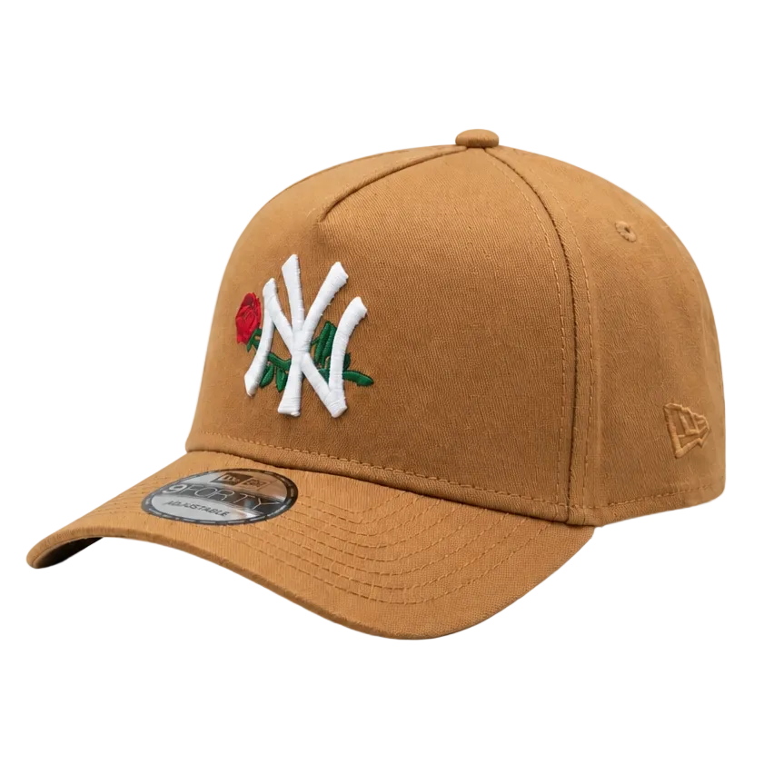 NEW ERA MEN'S 9FORTY A-FRAME MLB NEW YORK YANKEES BROWN SNAPBACK HAT