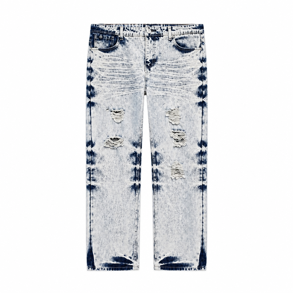 PAINT SPLASH RIPPED JEANS (SS1611 IBLUE)