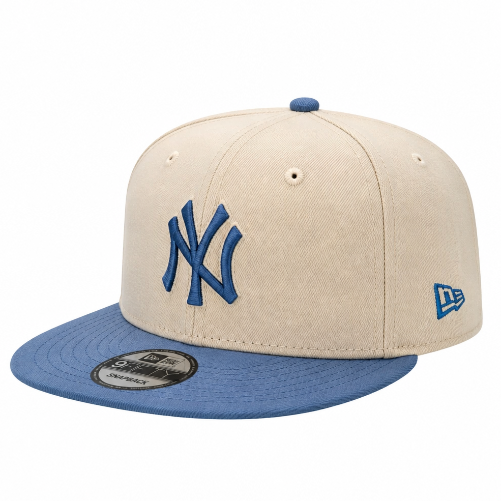 MEN'S NEW ERA MLB 9FIFTY NEW YORK YANKEES CREAM & BLUE SNAPBACK HAT