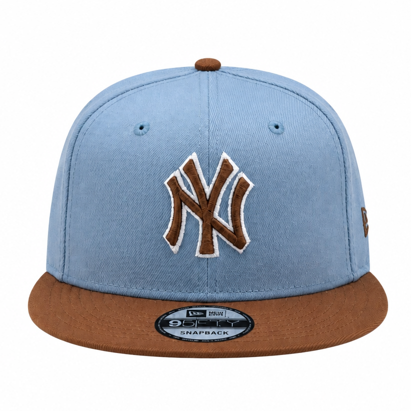 MEN'S NEW ERA MLB 9FIFTY NEW YORK YANKEES BLUE & BROWN SNAPBACK HAT
