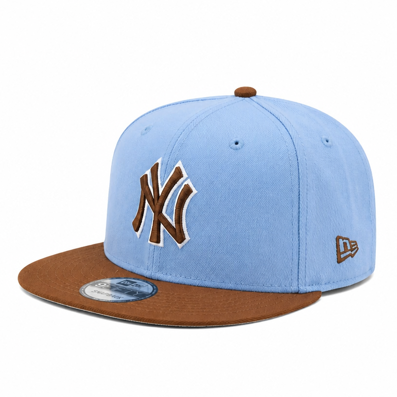 MEN'S NEW ERA MLB 9FIFTY NEW YORK YANKEES BLUE & BROWN SNAPBACK HAT