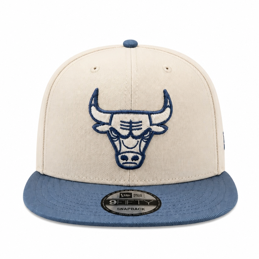 MEN'S NEW ERA NBA 9FIFTY CHICAGO BULLS CREAM & BLUE SNAPBACK HAT