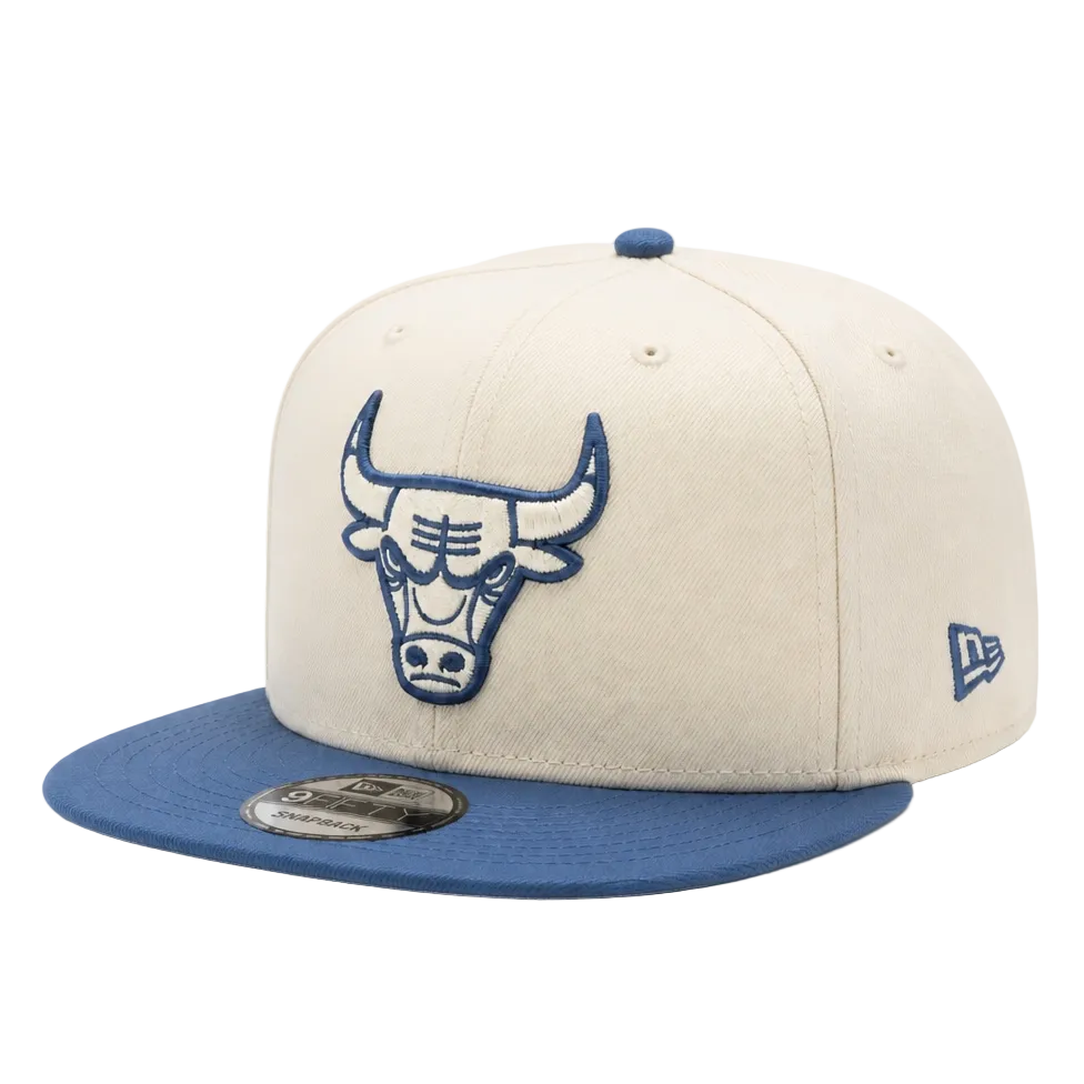 MEN'S NEW ERA NBA 9FIFTY CHICAGO BULLS CREAM & BLUE SNAPBACK HAT