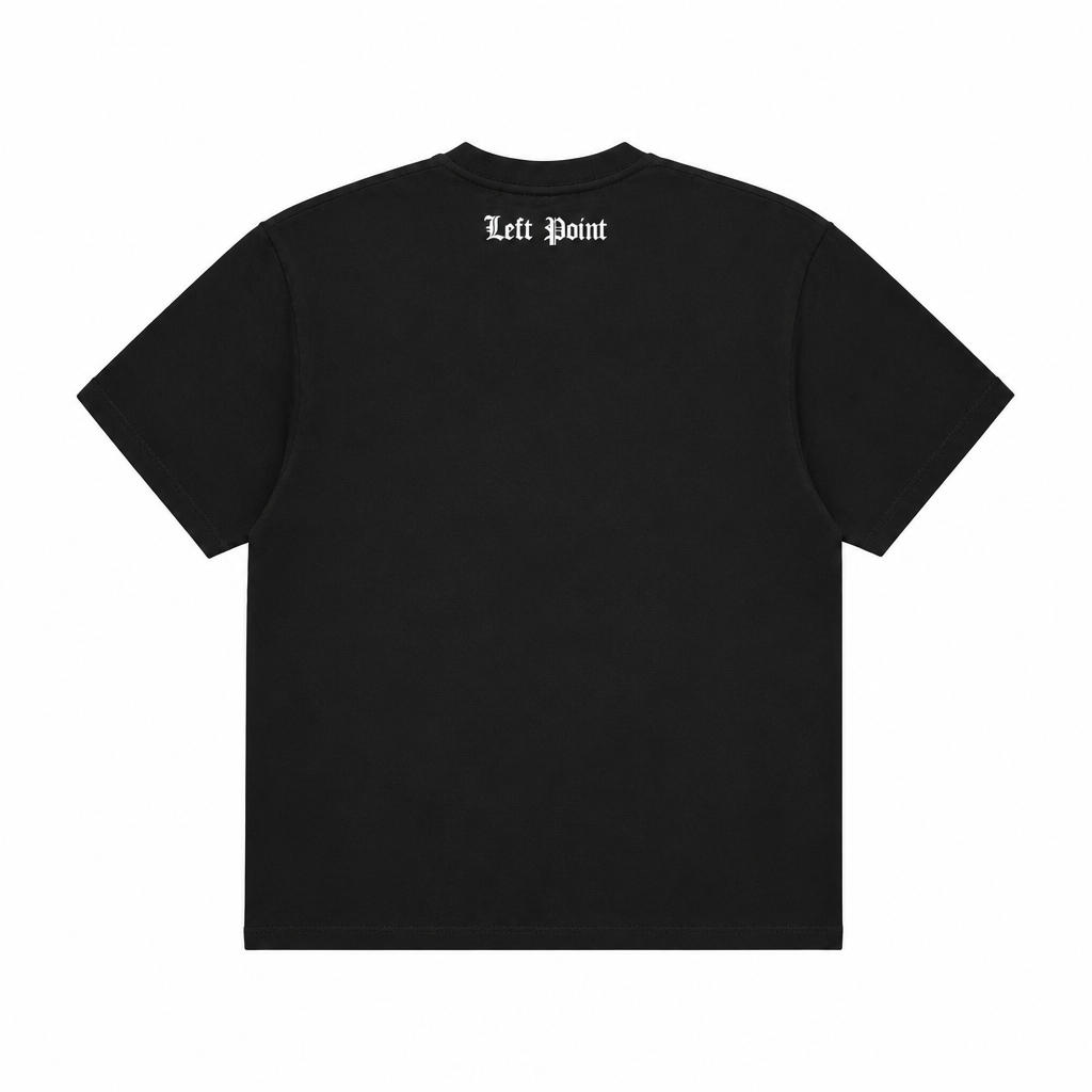 LEFT POINT MEN'S RHINESTONE DESIGN BLESSED BLACK T-SHIRT