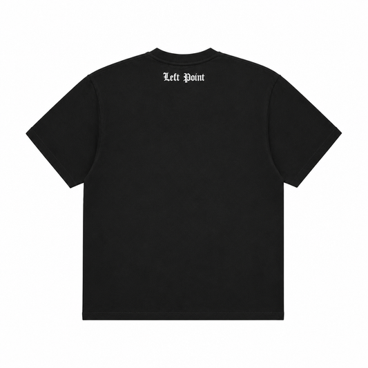 LEFT POINT MEN'S RHINESTONE DESIGN BLESSED BLACK T-SHIRT