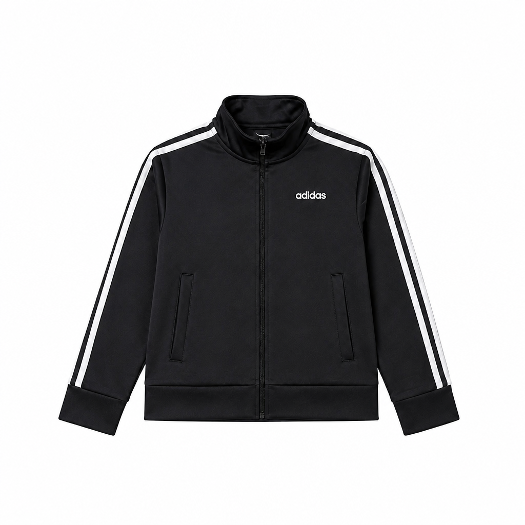 ADIDAS KIDS TRICOT JACKET (UNISEX) (Available in Grey, White and Black) (Sizes Youth 8-15Y) Black