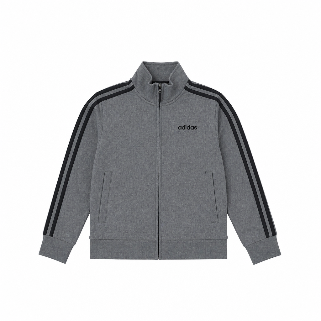 ADIDAS KIDS TRICOT JACKET (UNISEX) (Available in Grey, White and Black) (Sizes Youth 8-15Y) Charcoal Grey
