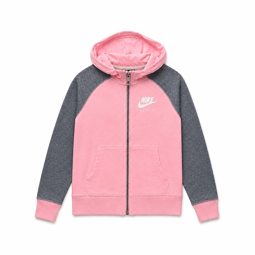 NIKE GYM VINTAGE FZ KIDS ZIPPER (4-7 YEARS) (Available in Light and Dark Pink)