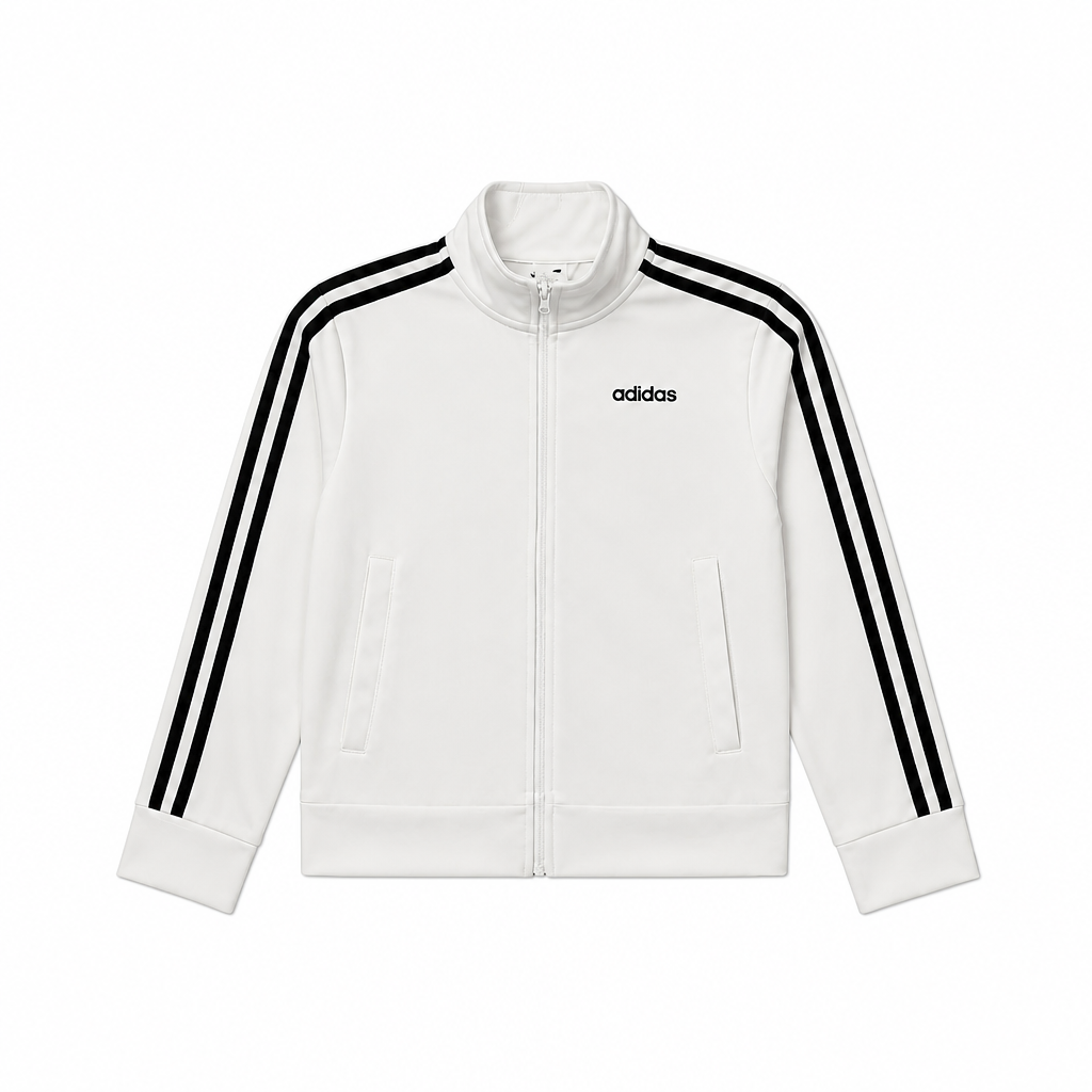 ADIDAS KIDS TRICOT JACKET (UNISEX) (Available in Grey, White and Black) (Sizes Youth 8-15Y) White