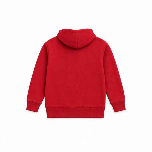 KIDS CHAMPION SCRIPT LOGO HOODIE(RED 8-15Y)