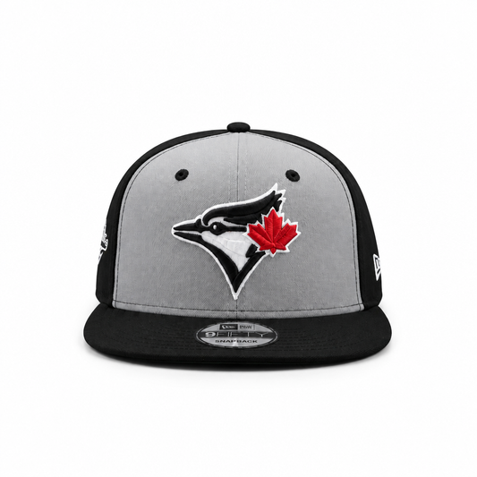 9FIFTY NEW ERA MLB 1993 WORLD SERIES TORONTO BLUE JAYS BLACK & GREY RED LEAF SNAPBACK HAT