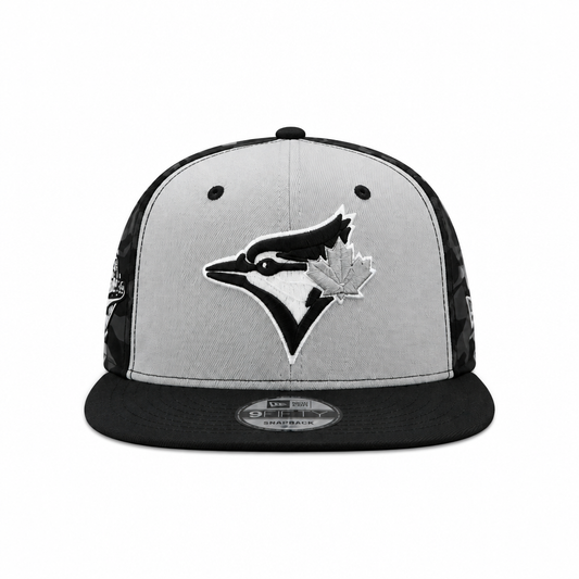 9FIFTY NEW ERA MLB 1992 WORLD SERIES TORONTO BLUE JAYS GREY & BLACK CAMO SNAPBACK HAT