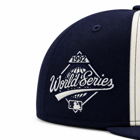 9FIFTY NEW ERA MLB 1992 WORLD SERIES TORONTO BLUE JAYS CHROME NAVY SNAPBACK HAT