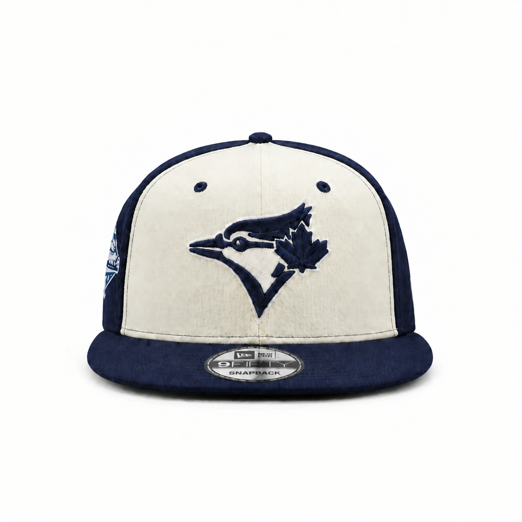 9FIFTY NEW ERA MLB 1992 WORLD SERIES TORONTO BLUE JAYS CHROME NAVY SNAPBACK HAT