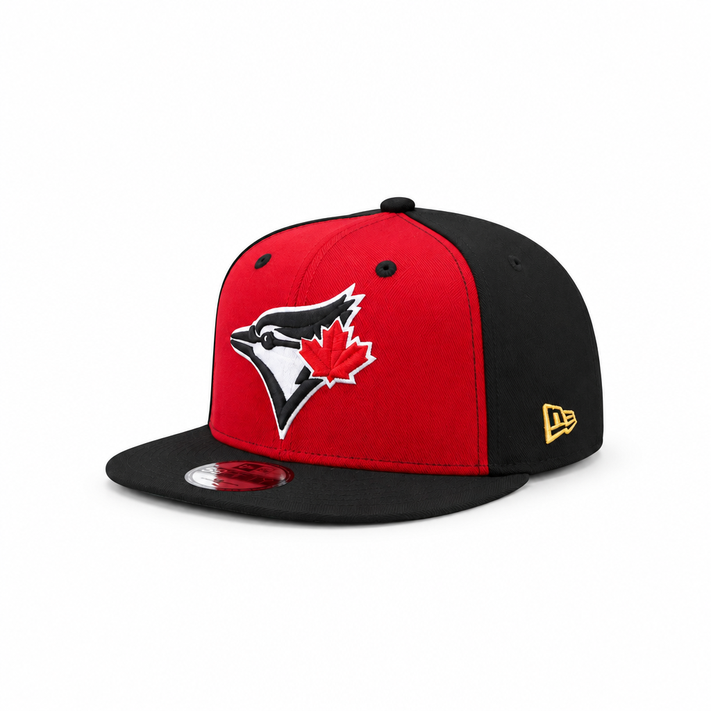 9FIFTY NEW ERA MLB 1993 WORLD SERIES TORONTO BLUE JAYS BLACK & SCARLET RED SNAPBACK HAT