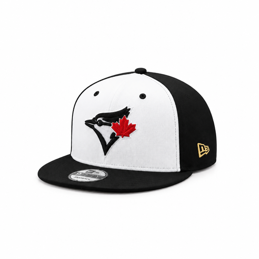 9FIFTY NEW ERA MLB 1993 WORLD SERIES TORONTO BLUE JAYS BLACK & WHITE RED LEAF SNAPBACK HAT