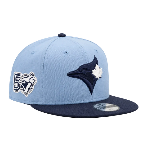 MEN'S NEW ERA MLB FADED BLUE NAVY TORONTO BLUE JAYS 50TH SEASON PATCH 9FIFTY SNAPBACK HAT