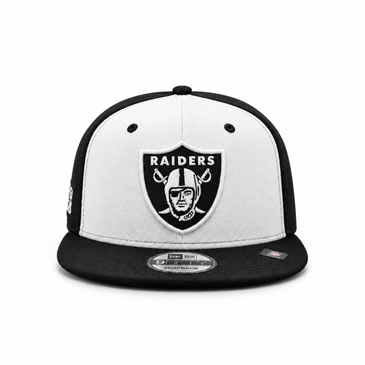 MEN'S NEW ERA NFL LAS VEGAS RAIDERS 9FIFTY BLACK & WHITE 60 2 TONE SNAPBACK HAT