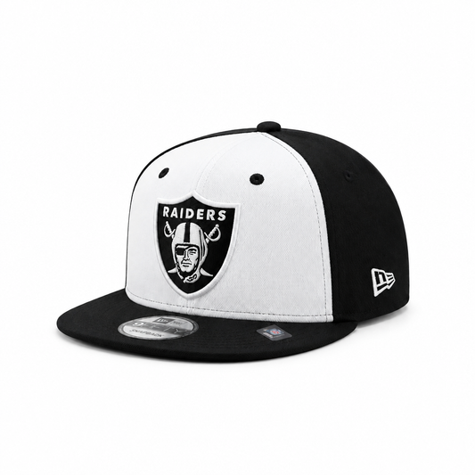 MEN'S NEW ERA NFL LAS VEGAS RAIDERS 9FIFTY BLACK & WHITE 60 2 TONE SNAPBACK HAT