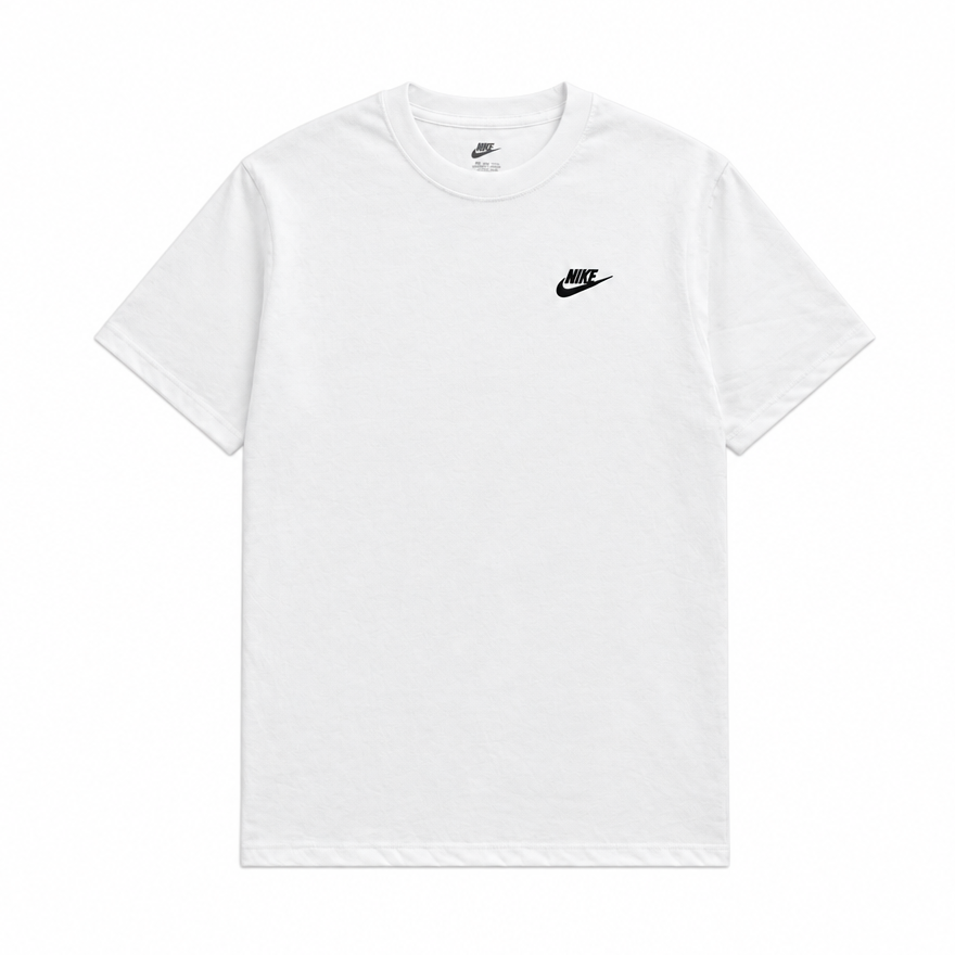 NIKE MEN'S SPORTSWEAR CLUB EMBROIDERED FUTURA WHITE T-SHIRT
