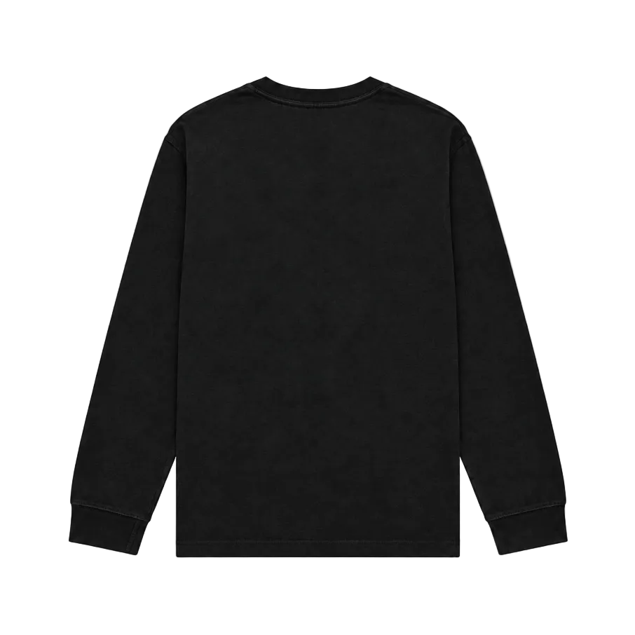NIKE MEN'S SPORTSWEAR CLUB LONG SLEEVE BLACK T-SHIRT