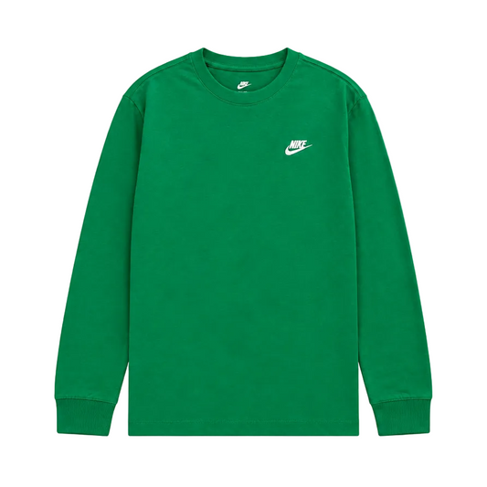 NIKE MEN'S SPORTSWEAR CLUB LONG SLEEVE GREEN T-SHIRT