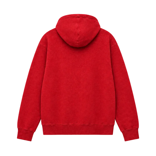 NIKE MEN'S CLUB PULLOVER FLEECE RED HOODIE