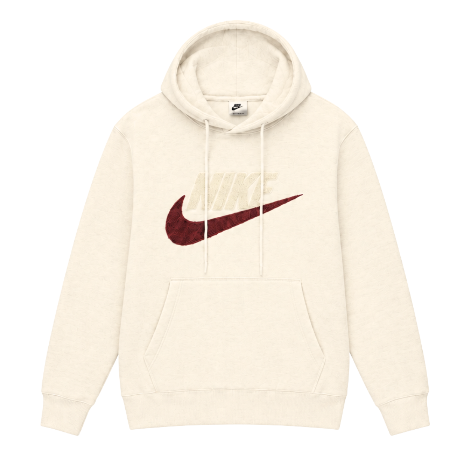 NIKE MEN'S CLUB PULLOVER FLEECE CREAM WHITE HOODIE