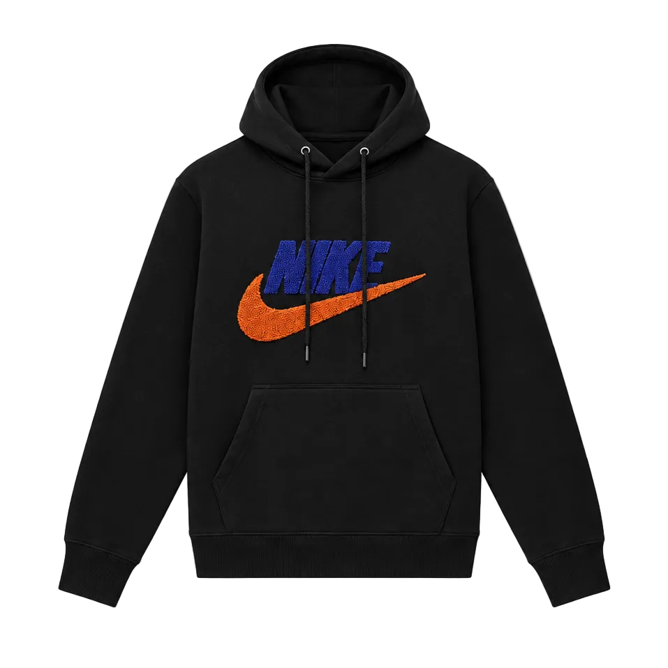 NIKE MEN'S CLUB PULLOVER FLEECE BLACK HOODIE