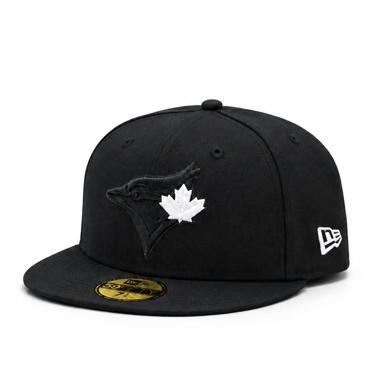 59FIFTY NEW ERA MLB 50TH ANNIVERSARY TORONTO BLUE JAYS BLACK & WHITE FITTED HAT