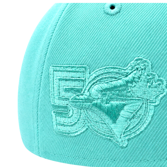 59FIFTY NEW ERA MLB 50TH ANNIVERSARY TORONTO BLUE JAYS TURQUOISE FITTED HAT