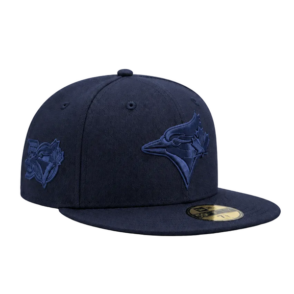 59FIFTY NEW ERA MLB 50TH ANNIVERSARY TORONTO BLUE JAYS ALL NAVY BLUE FITTED HAT