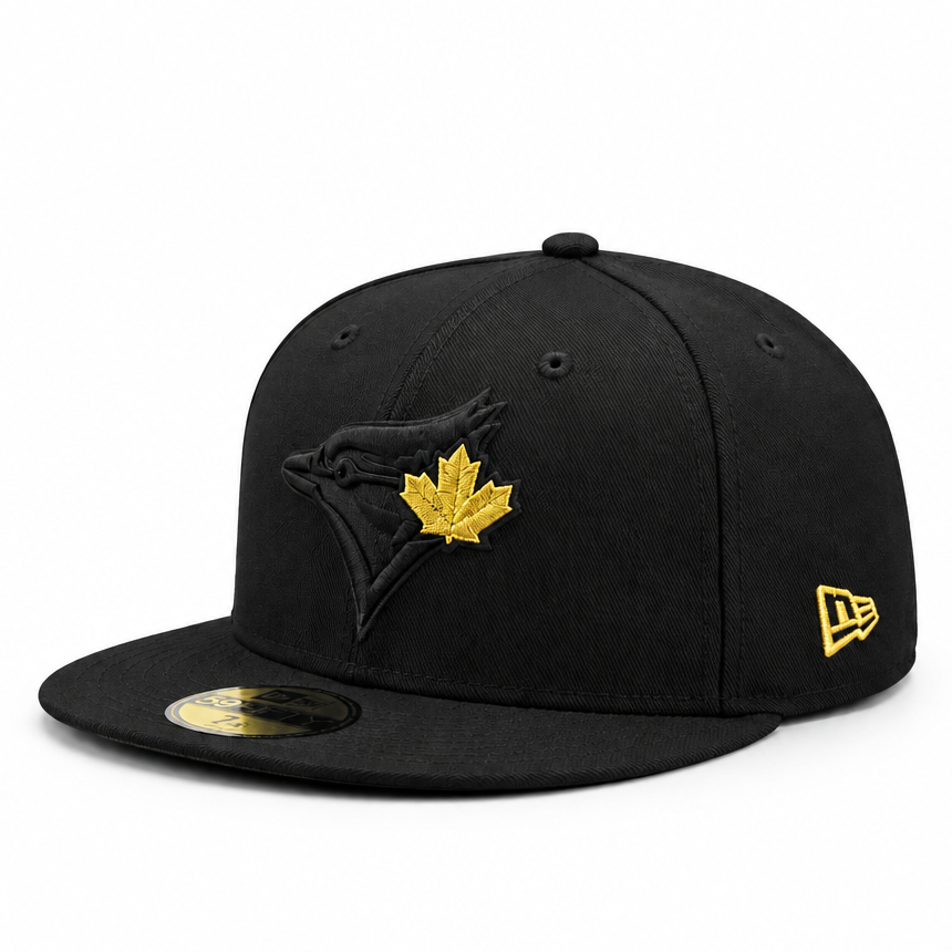 59FIFTY NEW ERA MLB 50TH ANNIVERSARY TORONTO BLUE JAYS BLACK & GOLD FITTED HAT