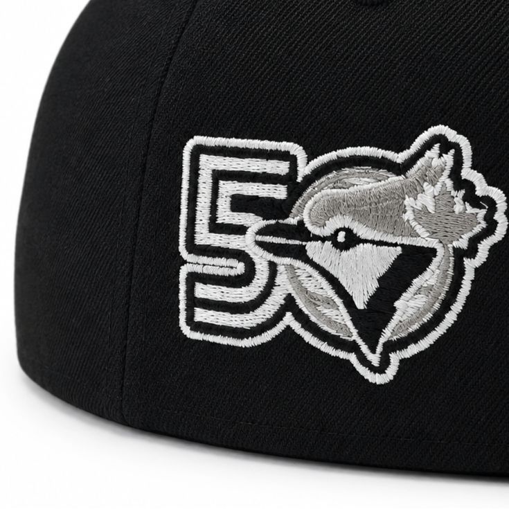 59FIFTY NEW ERA MLB 50TH ANNIVERSARY TORONTO BLUE JAYS BLACK & GREY FITTED HAT