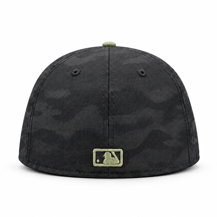 59FIFTY NEW ERA MLB 50TH ANNIVERSARY TORONTO BLUE JAYS BLACK CAMO & OLIVE GREEN FITTED HAT