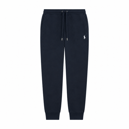 POLO RALPH LAUREN MEN'S DOUBLE KNIT FULL ZIP-UP HOODIE & JOGGER NAVY BLUE 2-PIECE SET