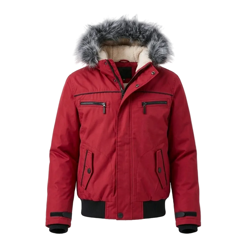 INFINITY MEN'S PADED BURGUNDY RED WINTER JACKET