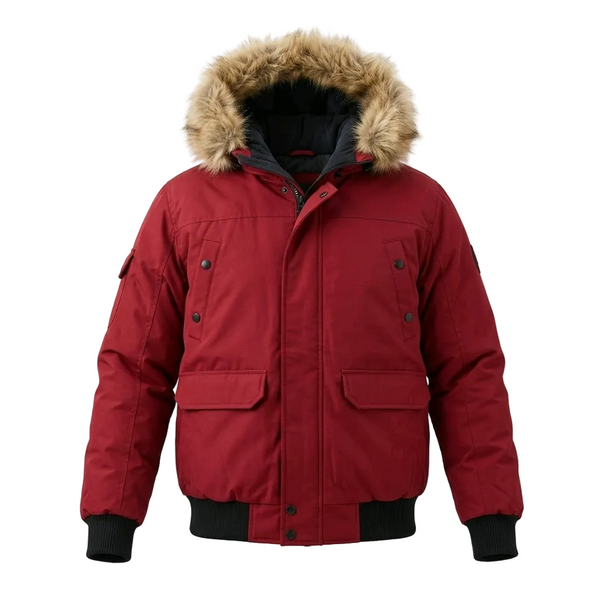 NOIZE DANSHORE 16 MEN'S BURGUNDY RED WINTER JACKET