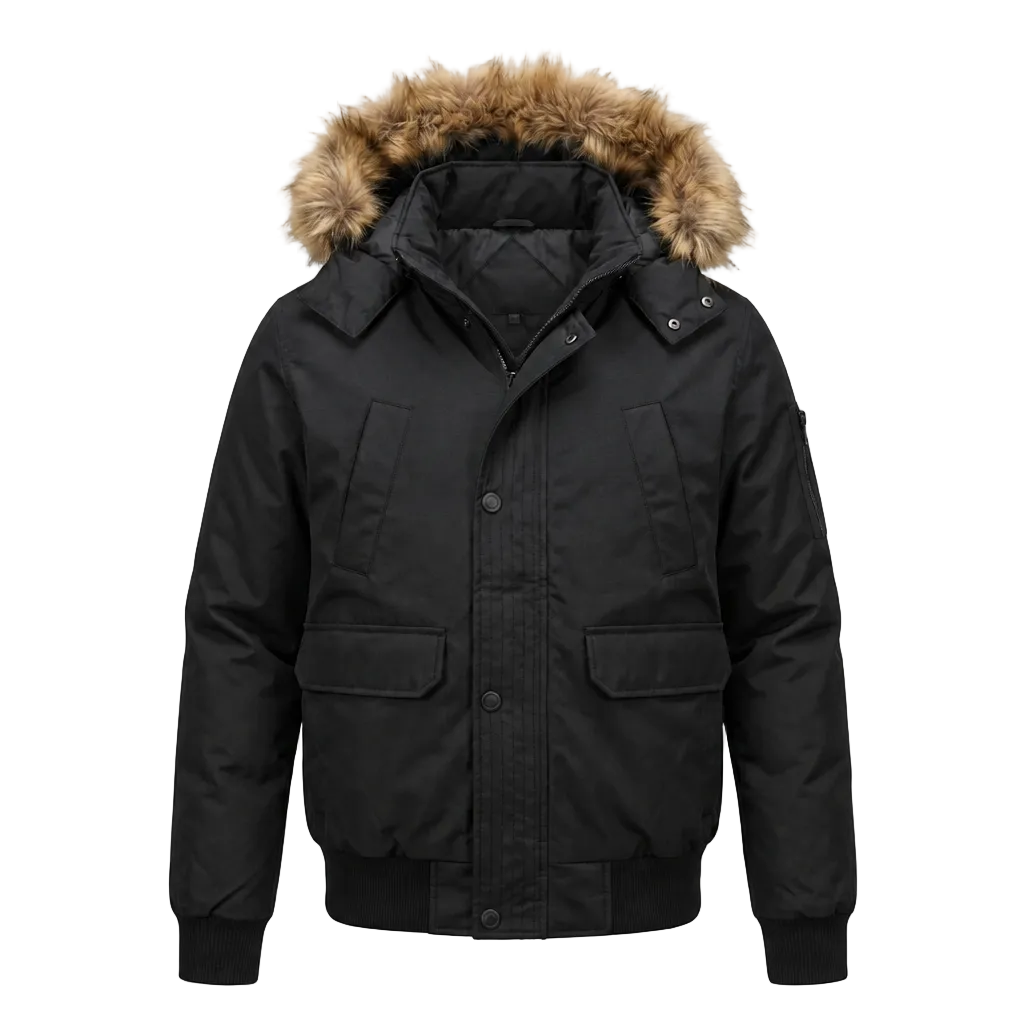 INFINITY MEN'S PADED BLACK WINTER JACKET