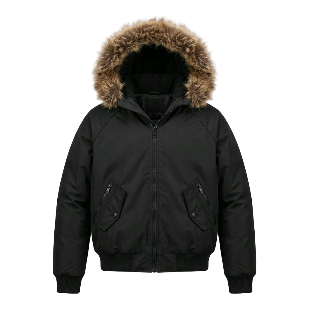 REDX MEN'S PUFFER BOMBER BLACK WINTER JACKET