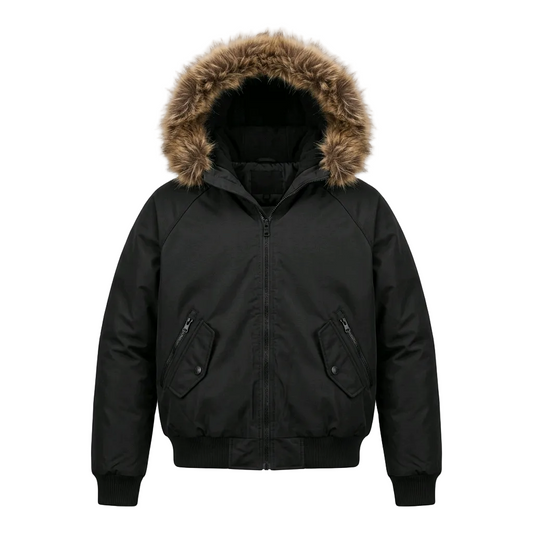 REDX MEN'S PUFFER BOMBER BLACK WINTER JACKET