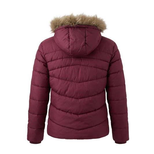 JACK & JONES ORIGINALS WOMEN'S VIOLIN PUFFER BURGUNDY JACKET