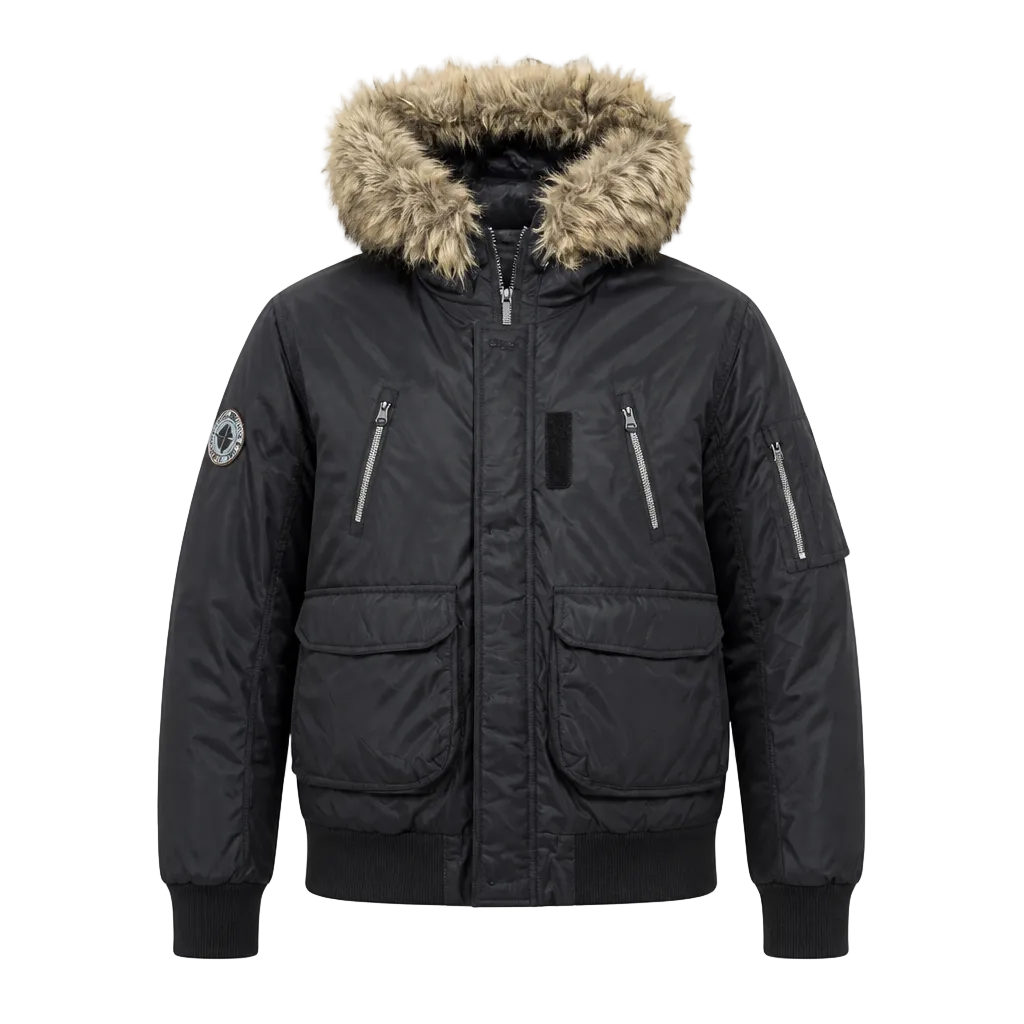 JACK & JONES ORIGINALS MEN'S CARTER PUFFER BLACK JACKET