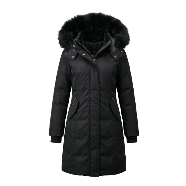 NOIZE OUTERWEAR WOMEN'S PU LONG LENGTH BLACK JACKET