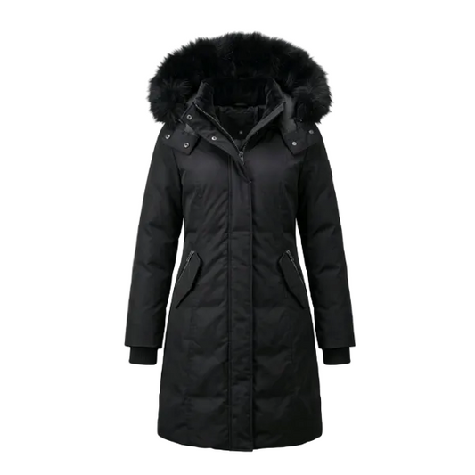 NOIZE OUTERWEAR WOMEN'S PU LONG LENGTH BLACK JACKET
