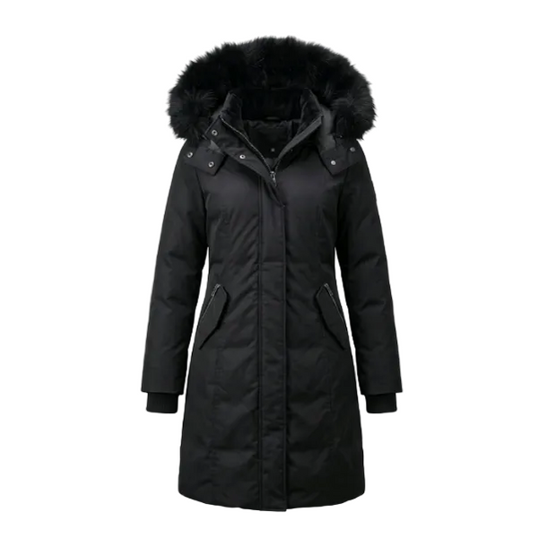 NOIZE OUTERWEAR WOMEN'S PU LONG LENGTH BLACK JACKET
