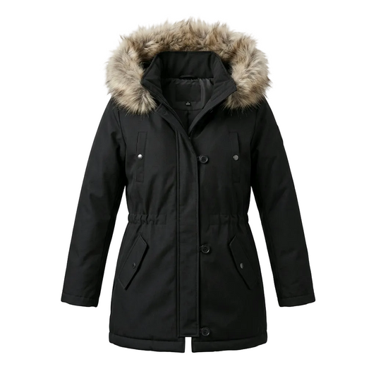 WOMEN'S ONLY IRIS FUR PARKA BLACK WINTER JACKET