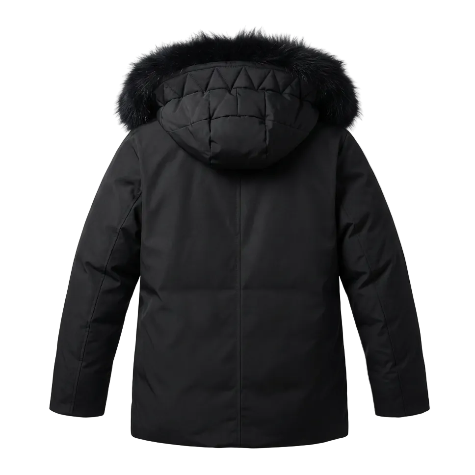 NOIZE DIVISION CHRIS QUILTED LONG PARKA BLACK WINTER JACKET